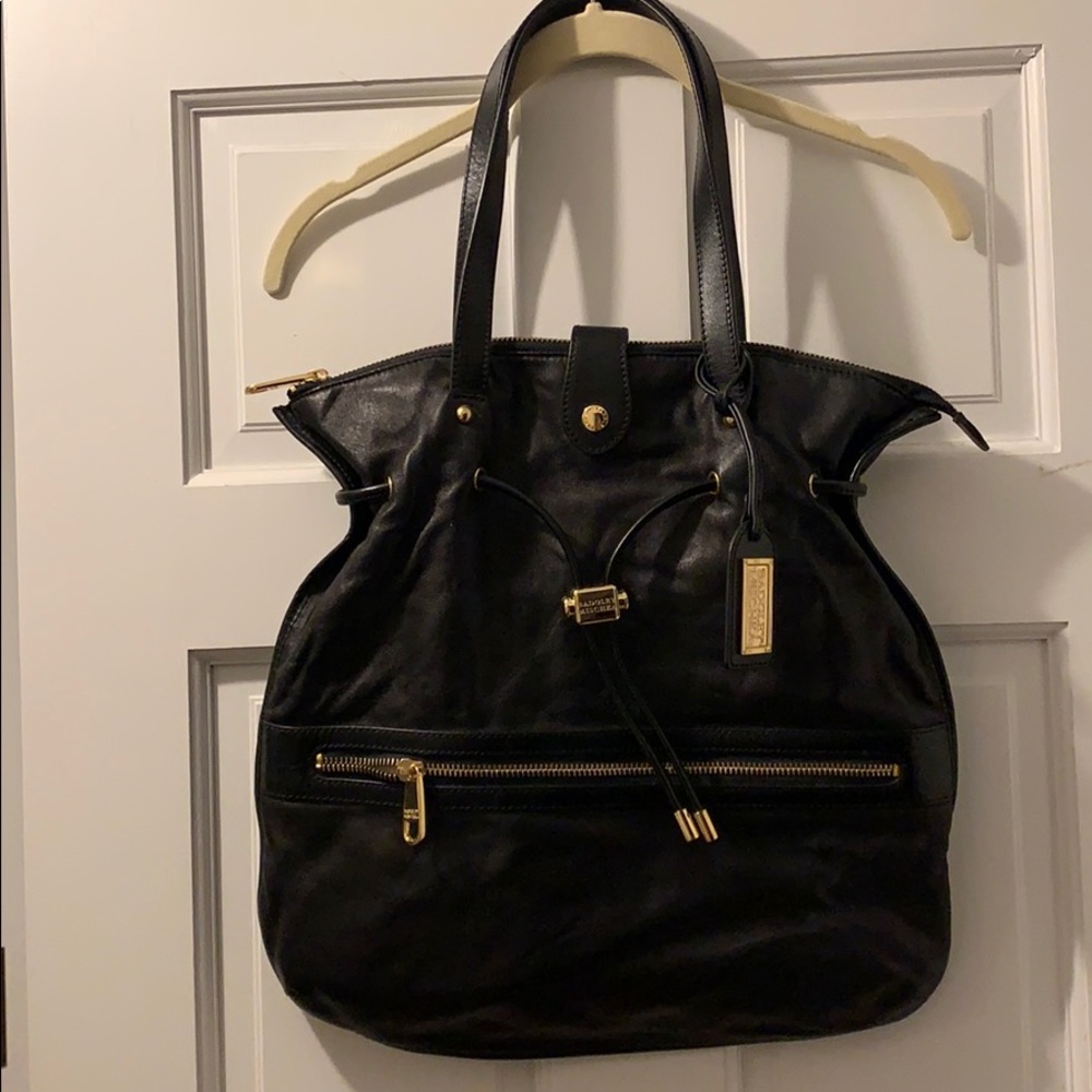 BADGLEY MISCHKA Leather Tote Bag w/ Gold Hardware